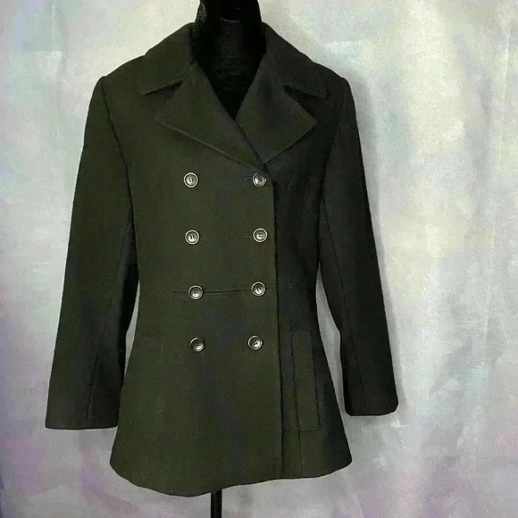 Jason Kole Black Wool Peacoat - Picture 3 of 9